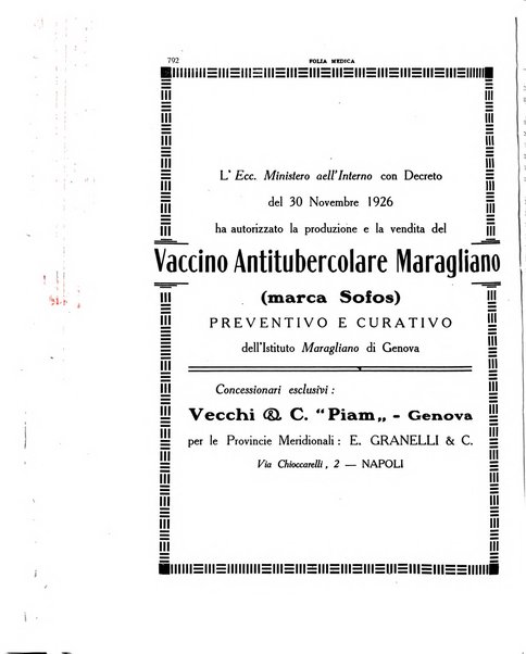 Folia medica periodico trimensile di patologia e clinica medica