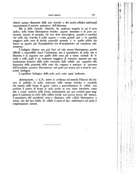 Folia medica periodico trimensile di patologia e clinica medica