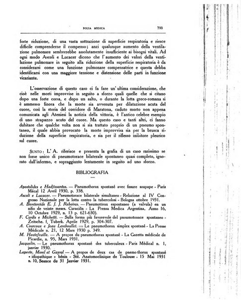 Folia medica periodico trimensile di patologia e clinica medica