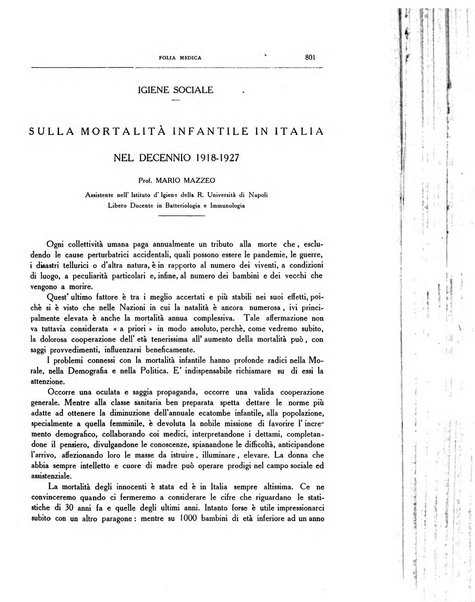 Folia medica periodico trimensile di patologia e clinica medica