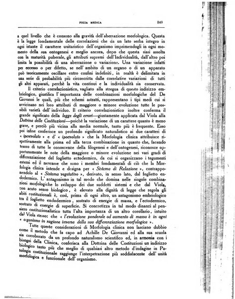 Folia medica periodico trimensile di patologia e clinica medica