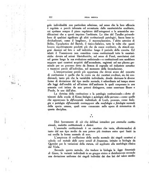 Folia medica periodico trimensile di patologia e clinica medica