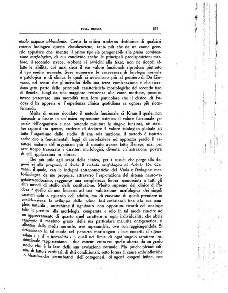 Folia medica periodico trimensile di patologia e clinica medica