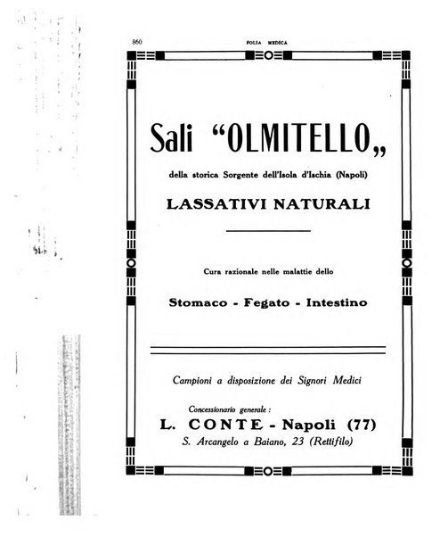 Folia medica periodico trimensile di patologia e clinica medica