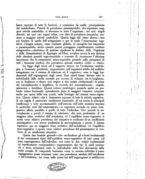 Folia medica periodico trimensile di patologia e clinica medica