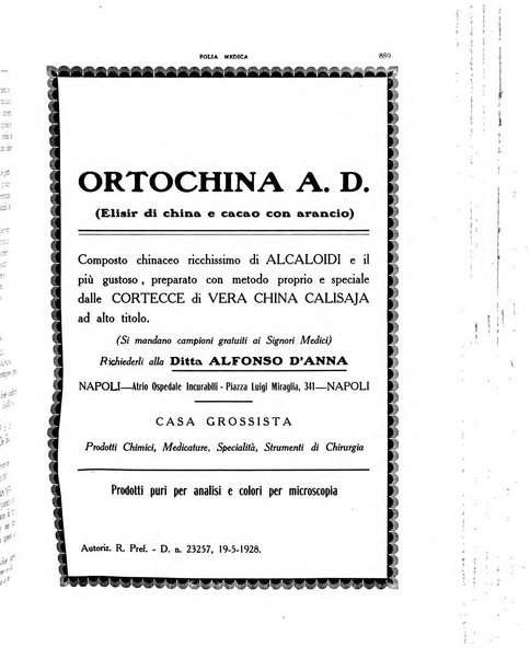 Folia medica periodico trimensile di patologia e clinica medica