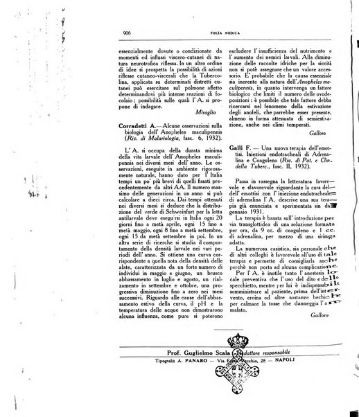 Folia medica periodico trimensile di patologia e clinica medica