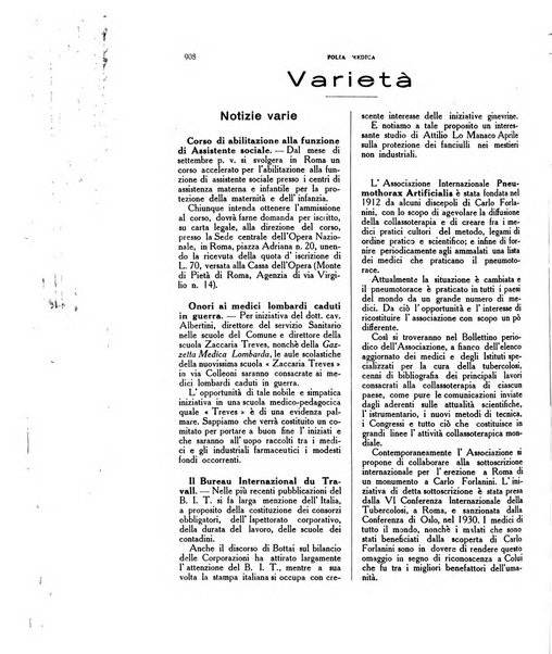 Folia medica periodico trimensile di patologia e clinica medica