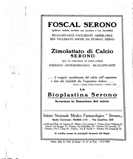 Folia medica periodico trimensile di patologia e clinica medica