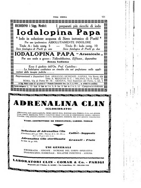 Folia medica periodico trimensile di patologia e clinica medica