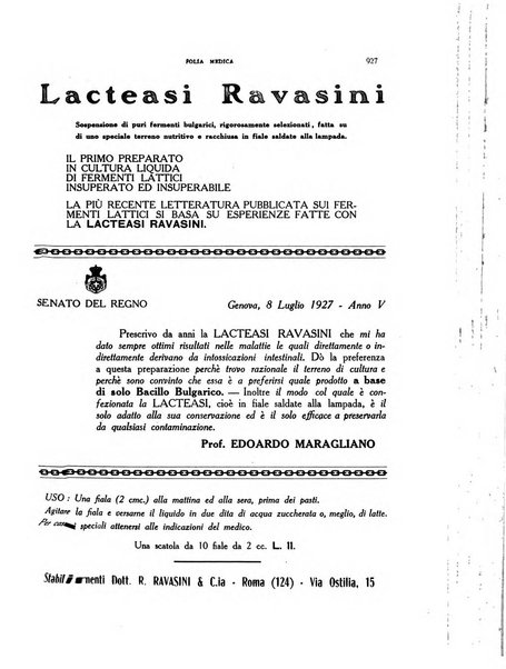 Folia medica periodico trimensile di patologia e clinica medica