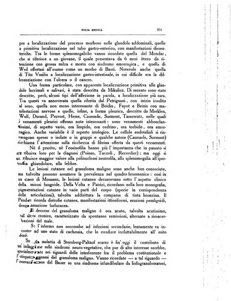 Folia medica periodico trimensile di patologia e clinica medica