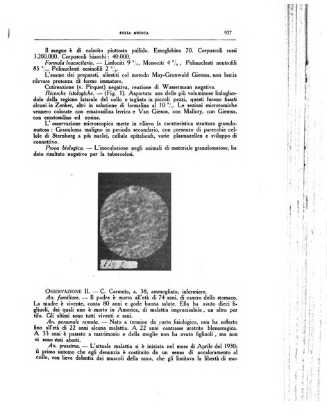 Folia medica periodico trimensile di patologia e clinica medica