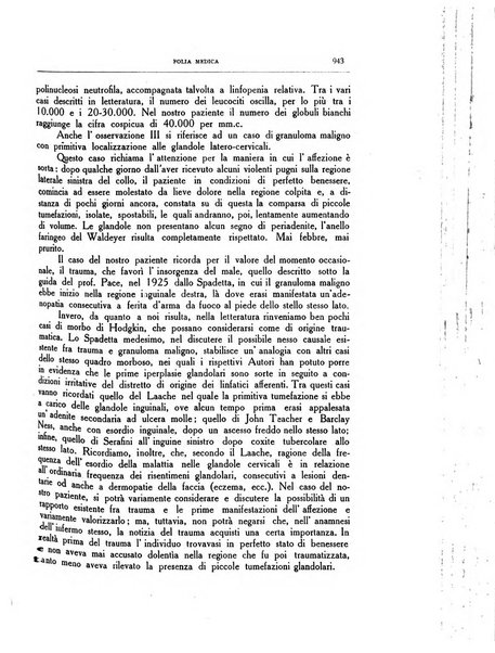 Folia medica periodico trimensile di patologia e clinica medica