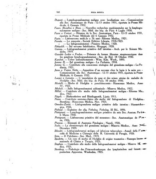 Folia medica periodico trimensile di patologia e clinica medica