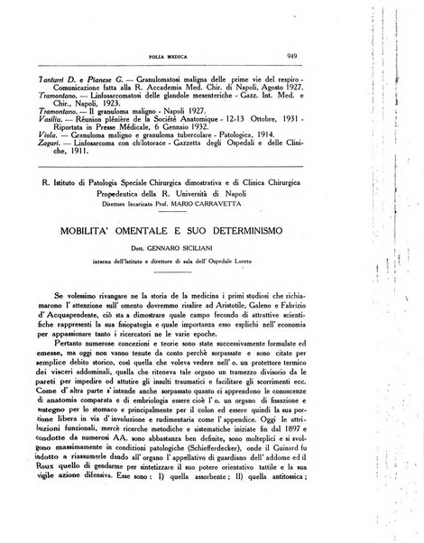 Folia medica periodico trimensile di patologia e clinica medica