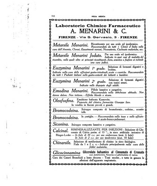 Folia medica periodico trimensile di patologia e clinica medica