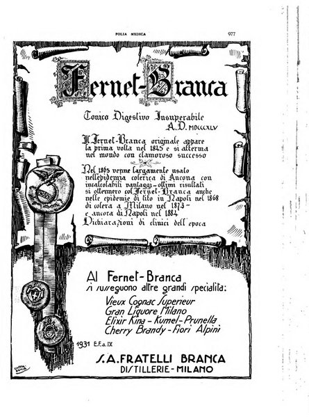 Folia medica periodico trimensile di patologia e clinica medica