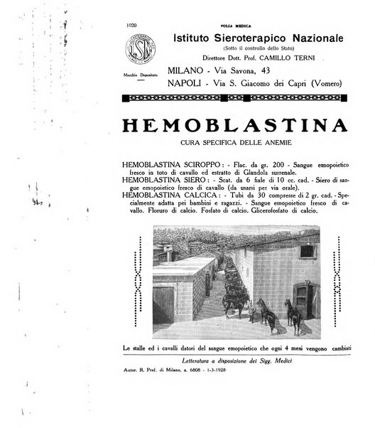 Folia medica periodico trimensile di patologia e clinica medica