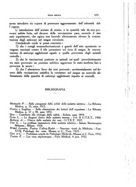 Folia medica periodico trimensile di patologia e clinica medica