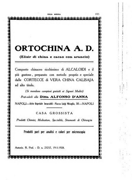 Folia medica periodico trimensile di patologia e clinica medica