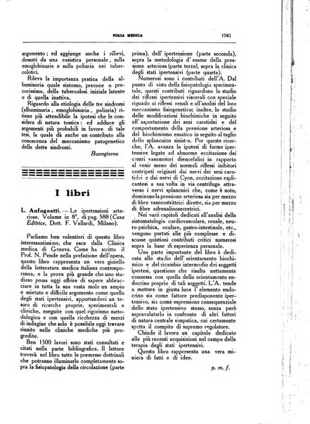 Folia medica periodico trimensile di patologia e clinica medica