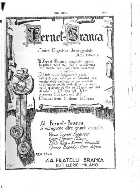 Folia medica periodico trimensile di patologia e clinica medica