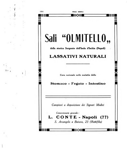 Folia medica periodico trimensile di patologia e clinica medica