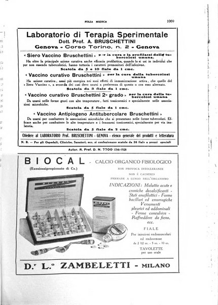 Folia medica periodico trimensile di patologia e clinica medica