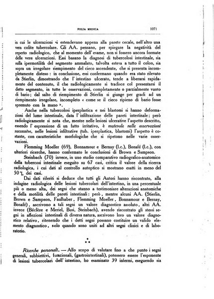 Folia medica periodico trimensile di patologia e clinica medica