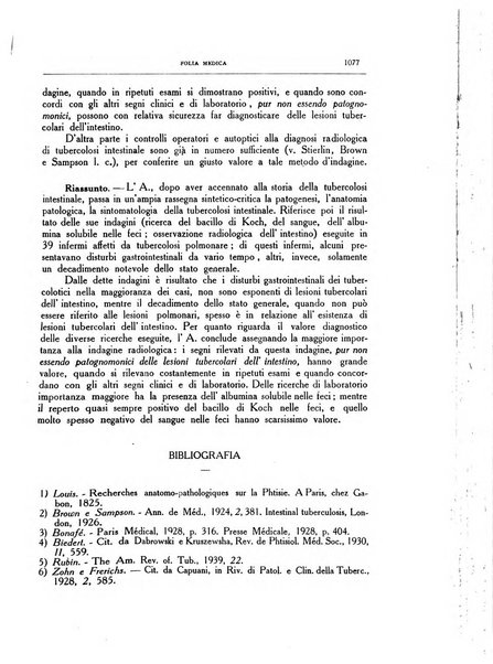 Folia medica periodico trimensile di patologia e clinica medica