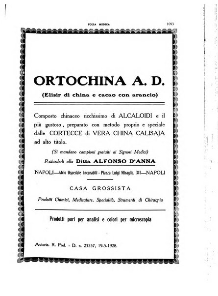 Folia medica periodico trimensile di patologia e clinica medica