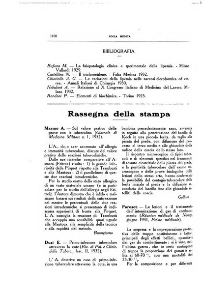 Folia medica periodico trimensile di patologia e clinica medica