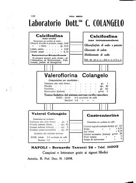 Folia medica periodico trimensile di patologia e clinica medica