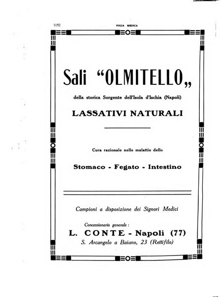 Folia medica periodico trimensile di patologia e clinica medica