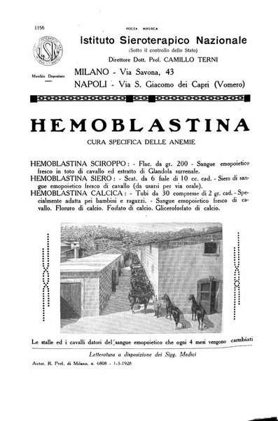 Folia medica periodico trimensile di patologia e clinica medica