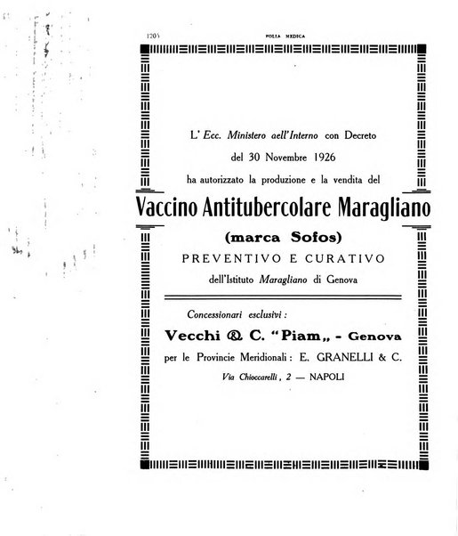 Folia medica periodico trimensile di patologia e clinica medica