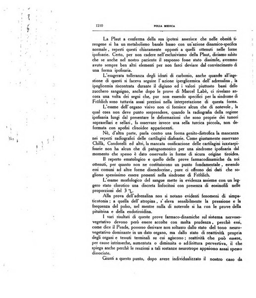 Folia medica periodico trimensile di patologia e clinica medica