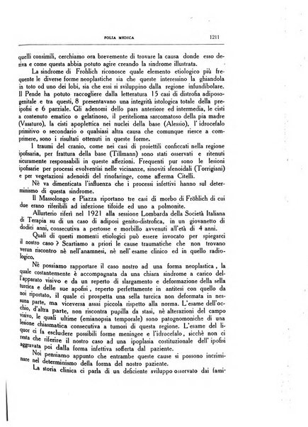 Folia medica periodico trimensile di patologia e clinica medica