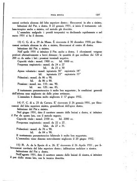 Folia medica periodico trimensile di patologia e clinica medica