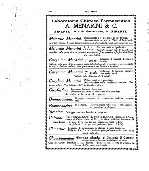 Folia medica periodico trimensile di patologia e clinica medica