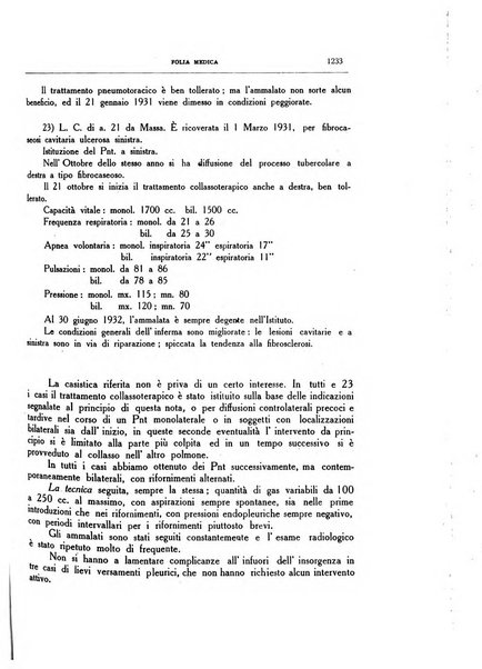 Folia medica periodico trimensile di patologia e clinica medica