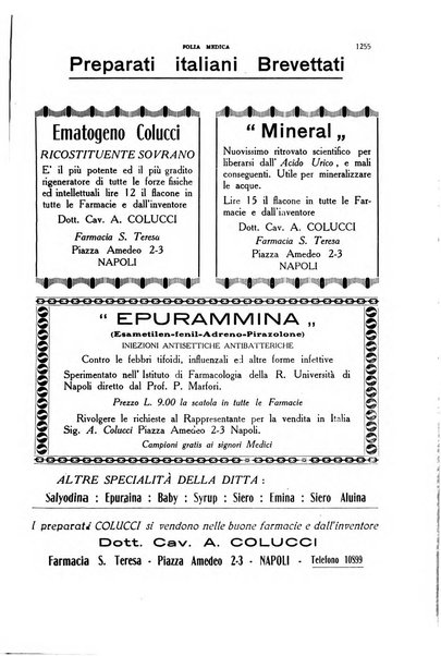 Folia medica periodico trimensile di patologia e clinica medica