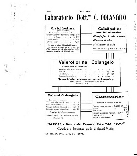 Folia medica periodico trimensile di patologia e clinica medica