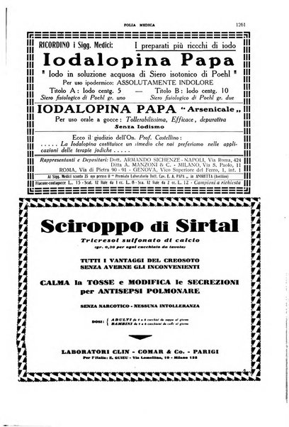 Folia medica periodico trimensile di patologia e clinica medica