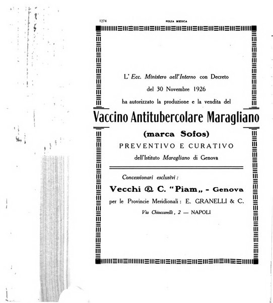 Folia medica periodico trimensile di patologia e clinica medica