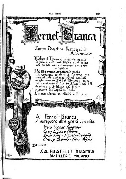 Folia medica periodico trimensile di patologia e clinica medica