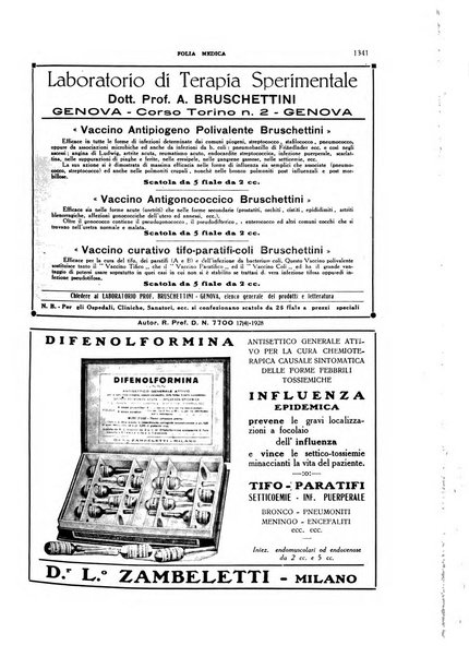 Folia medica periodico trimensile di patologia e clinica medica