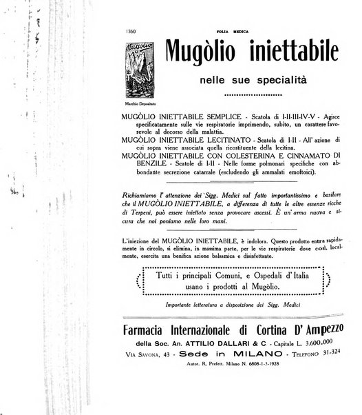 Folia medica periodico trimensile di patologia e clinica medica