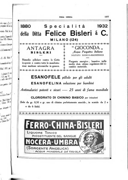 Folia medica periodico trimensile di patologia e clinica medica